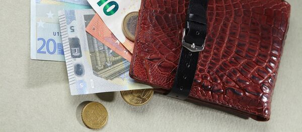 Кожаный бумажник с деньгами (евро), архивное фото - Sputnik Литва