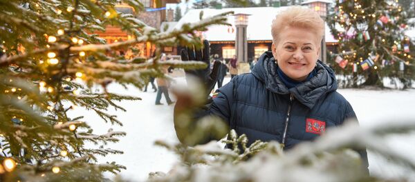 Даля Грибаускайте в Лапландии, архивное фото - Sputnik Литва