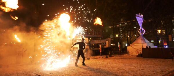 В Вильнюсе зажгли менору в честь начала Хануки В Вильнюсе зажгли менору в честь начала Хануки - Sputnik Lietuva