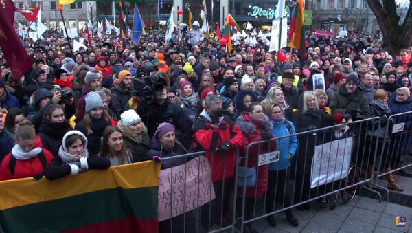 Акция протеста Последний звонок в Вильнюсе - Sputnik Литва