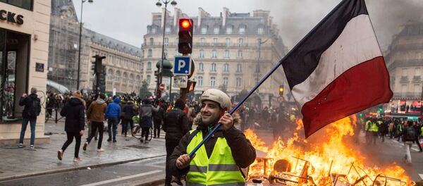 Акция протеста желтые жилеты в Париже - Sputnik Литва