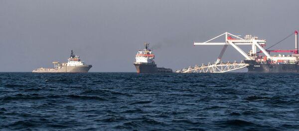 Audacia и вспомогательные суда ведут работы в территориальных водах Германии, Северный поток 2 Audacia и вспомогательные суда ведут работы в территориальных водах Германии, Северный поток 2 - Sputnik Lietuva