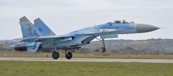Украинский истребитель Су-27, архивное фото Украинский истребитель Су-27, архивное фото - Sputnik Литва