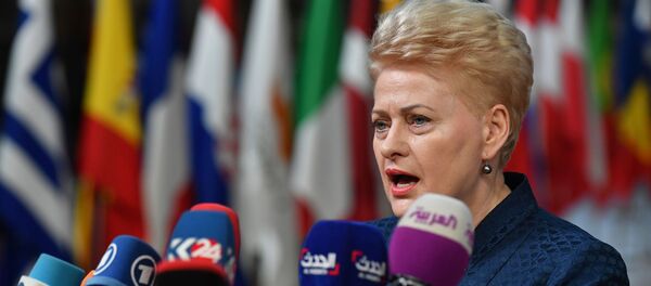 Президент Литвы Даля Грибаускайте на саммите Евросовета в Брюсселе, 17 октября 2018 года - Sputnik Литва