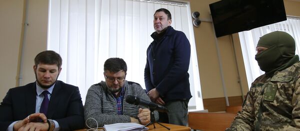 Заседание суда по делу журналиста К. Вышинского в Херсоне, архивное фото Заседание суда по делу журналиста К. Вышинского в Херсоне, архивное фото - Sputnik Литва