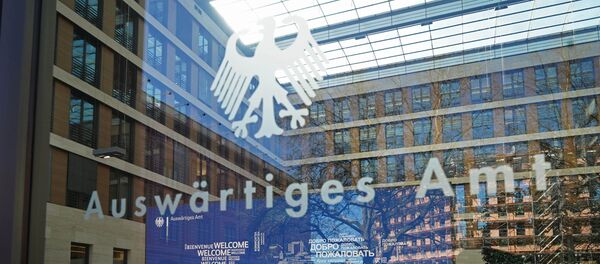 Стенд в фойе Министерства иностранных дел Германии в Берлине. Стенд в фойе Министерства иностранных дел Германии в Берлине. - Sputnik Lietuva