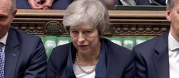 Премьер-министр Великобритании Тереза Мэй с голосования по Брекзит в парламенте Британии, 15 января 2019 года Премьер-министр Великобритании Тереза Мэй с голосования по Брекзит в парламенте Британии, 15 января 2019 года - Sputnik Lietuva