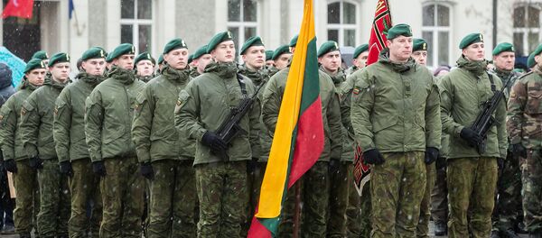 Флаг Литвы и литовские военнослужащие, архивное фото Флаг Литвы и литовские военнослужащие, архивное фото - Sputnik Литва