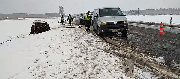 Скриншот видео с места аварии - Sputnik Литва