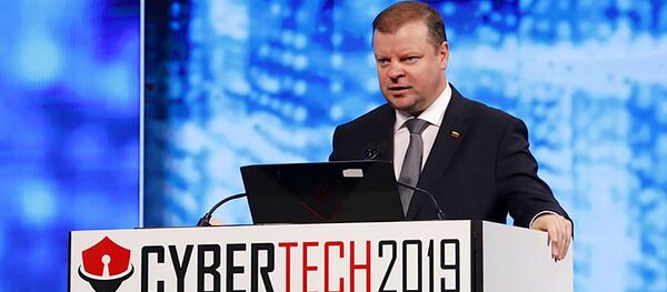 Премьер-министр Литвы Саулюс Сквернялис на форуме Cybertech 2019 в Тель-Авиве  - Sputnik Литва