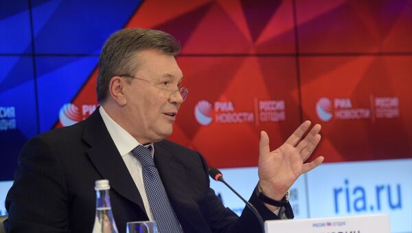 Пресс-конференция экс-президента Украины Виктора Януковича, 6 февраля 2019 - Sputnik Lietuva
