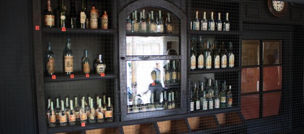 Магазин спиртных напитков, среди них водка дегтини - Sputnik Литва