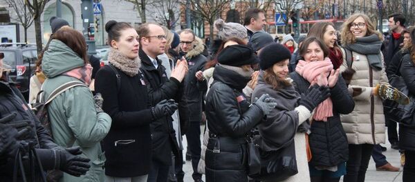 Акция Миллиард против насилия в Вильнюсе Акция Миллиард против насилия в Вильнюсе - Sputnik Lietuva