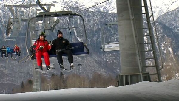 Путин и Лукашенко покатались на горных лыжах в Сочи - Sputnik Lietuva