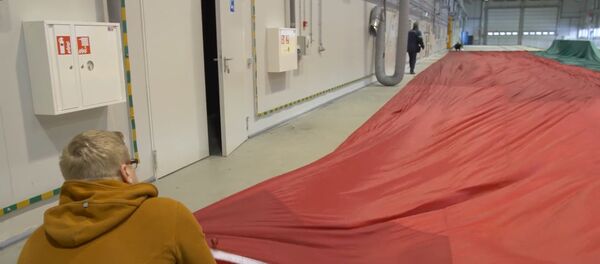 Ant aukščiausio tilto Lietuvoje suplevėsavo rekordinė trispalvė Ant aukščiausio tilto Lietuvoje suplevėsavo rekordinė trispalvė - Sputnik Lietuva