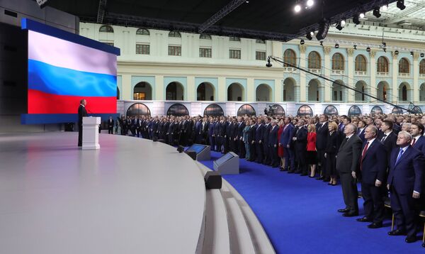Как запуск первого спутника: Путин рассказал о новейших вооружениях в РФ Как запуск первого спутника: Путин рассказал о новейших вооружениях в РФ - Sputnik Литва