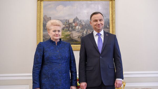 Президент Литвы Далия Грибаускайте с президентом Польши Анджеем Дудой - Sputnik Lietuva