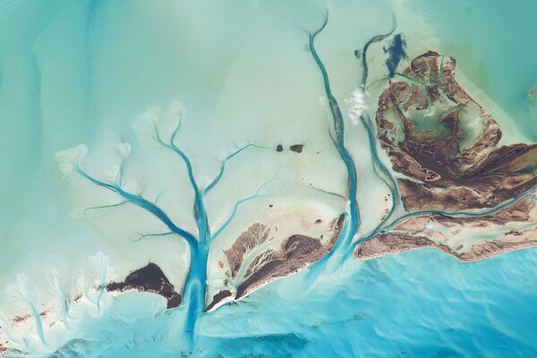 Вид из космоса на Лонг-Айленд, Багамские острова - Sputnik Литва