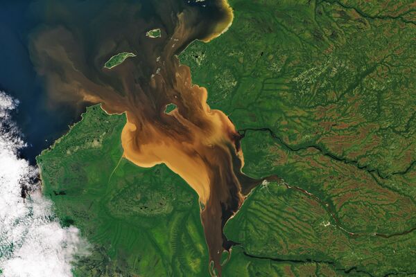 Вид из космоса на залив Руперт в Северном Квебеке, Канада - Sputnik Литва