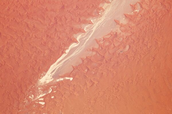 Вид из космоса на реку Цаухаб и озеро Соссусфлей в Намибии - Sputnik Литва
