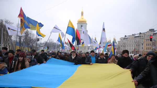Акция с требованием отставки президента Украины Петра Порошенко в Киеве, архивное фото - Sputnik Lietuva