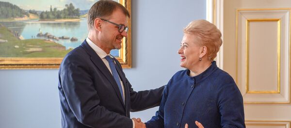 Встреча президента Литвы Дали Грибаускайте и премьер-министра Финляндии Юха Сипиля  - Sputnik Литва