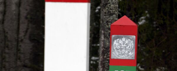 Пограничные столбы на границе Латвии и России, архивное фото - Sputnik Литва