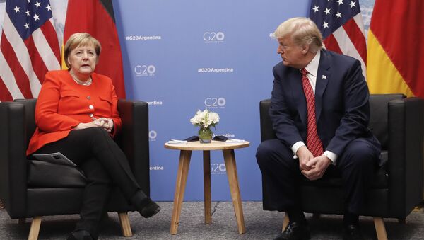 Президент Америки Донадьд Трамп и канцлер Германии Ангела Меркель, архивное фото - Sputnik Lietuva