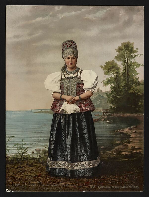 Крестьянка Архангельской губернии, одна из первых цветных фотографий России - Sputnik Lietuva