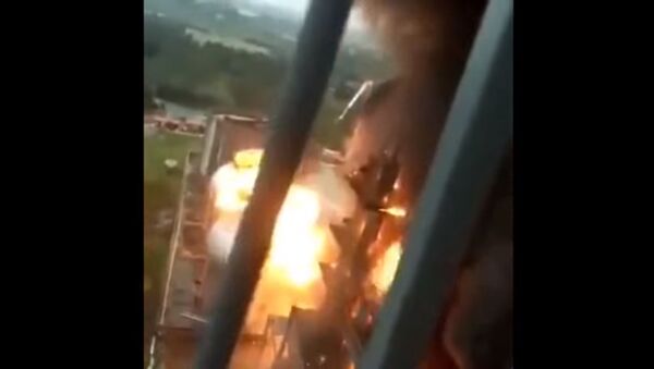 Paviešintas sprogimo Kinijos chemijos gamykloje vaizdo įrašas - Sputnik Lietuva