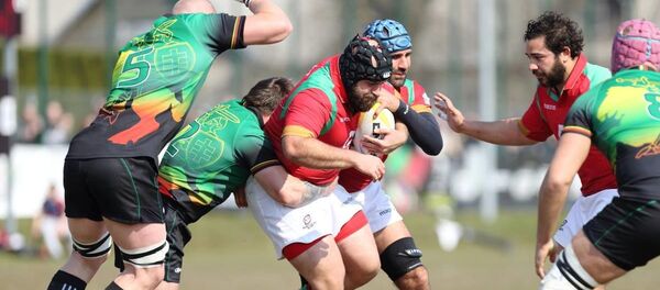 Сотый матч сборной Литвы по регби с командой Португалии в рамках ЧЕ - Sputnik Литва