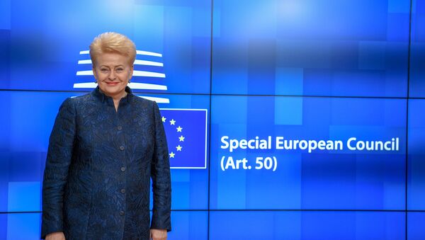Президент Литвы Даля Грибаускайте на саммите глав стран ЕС в Брюсселе, 11 апреля 2019 года - Sputnik Литва