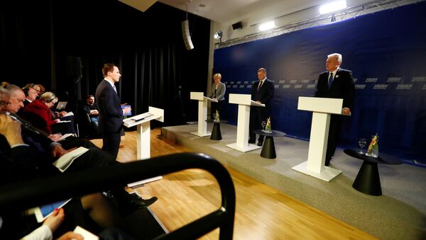 Кандидаты в президенты Литвы во время первых дебатов, 8 апреля 2019 года - Sputnik Литва