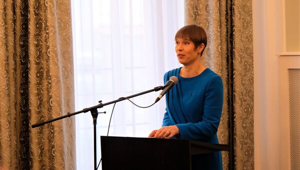 Президент Эстонии Керсти Кальюлайд на открытии Посольства в Москве,18 апреля 2019 - Sputnik Литва
