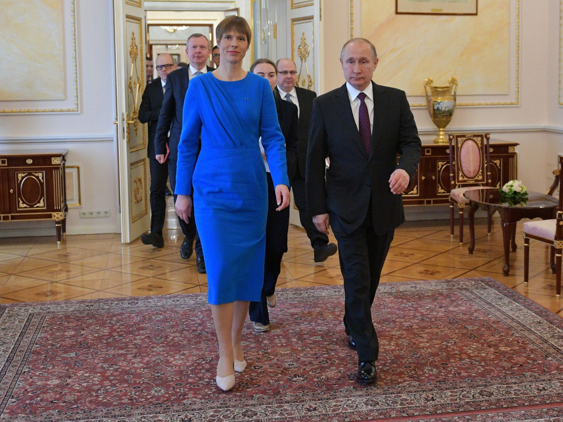 Президент Эстонии Керсти Кальюлайд и Путин