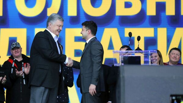 Petro Porošenko ir Vladimiro Zelenskio debatai Kijeve - Sputnik Lietuva