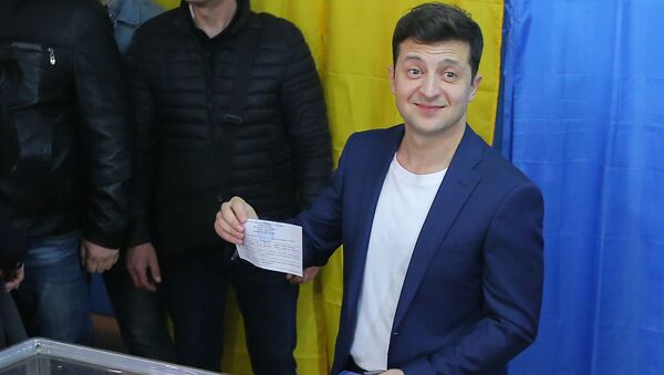 Зеленский проголосовал на выборах президента Украины, 21 апреля 2019 года - Sputnik Lietuva