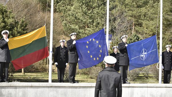 Lietuvos, NATO, ES vėliavos - Sputnik Lietuva