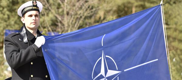 Флаг НАТО и литовский моряк, архивное фото Флаг НАТО и литовский моряк, архивное фото - Sputnik Lietuva