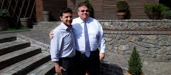 Владимир Зеленский и Линас Линкявичус, 25 апреля 2019 года Владимир Зеленский и Линас Линкявичус, 25 апреля 2019 года - Sputnik Литва