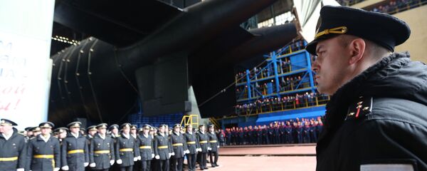 Спуск на воду атомной подводной лодки Белгород в Архангельской области  - Sputnik Литва