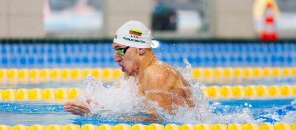 Пловец Андрюс Шидлаускас на Открытом чемпионате Литвы Пловец Андрюс Шидлаускас на Открытом чемпионате Литвы - Sputnik Литва