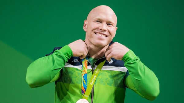 Литовский тяжелоатлет Ауримас Диджбалис на Олимпийских играх в Рио - Sputnik Литва
