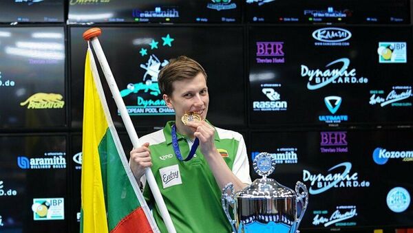 Литовец Пиюс Лабутис на чемпионате Европы по бильярду, 2019 - Sputnik Литва