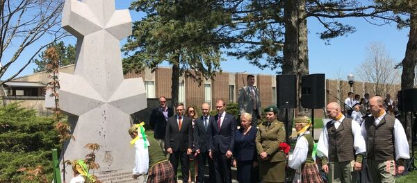 Памятник лесному брату в Чикаго, 5 мая 2019 года Памятник лесному брату в Чикаго, 5 мая 2019 года - Sputnik Lietuva