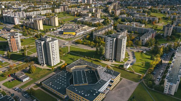 Город Паневежис, Литва, панорама города, архивное фото - Sputnik Литва