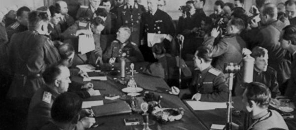 Как был подписан Акт о военной капитуляции Германии. Кадры из архива Как был подписан Акт о военной капитуляции Германии. Кадры из архива - Sputnik Lietuva