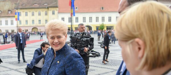 Президент Литвы Даля Грибаускайте на собрании лидеров Европейского совета в Румынии, архивное фото - Sputnik Литва