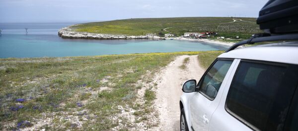 Джангульское оползневое побережье в поселке Оленевка в Крыму, архивное фото - Sputnik Литва
