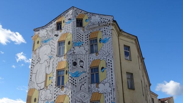 Художественный проект созданны во время фестиваля уличного искусства Vilnius Street Art 2015 по адресу Pylimo g. 56. Автор - Millo (Италия) - Sputnik Литва